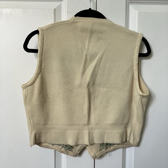 Vintage Balmoral Ski Sweater Vest Womens EU 38 Wool Made in Scotland 50s Cream - Picture 6 of 13